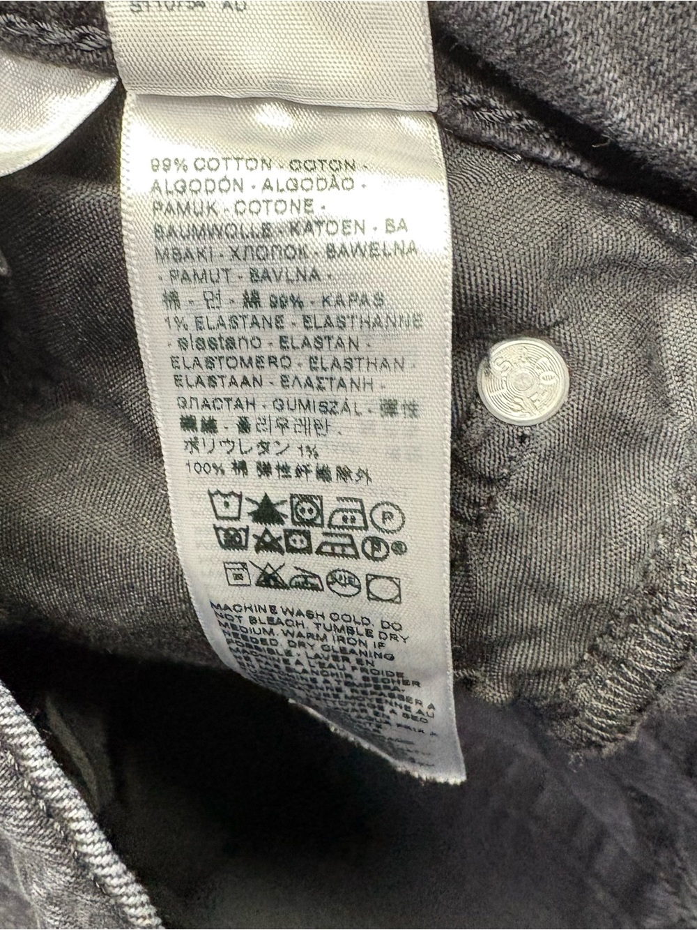 Levis Premium Jeans Womens 25x33 Black Ribcage Boot Button Fly Big E - Picture 7 of 16